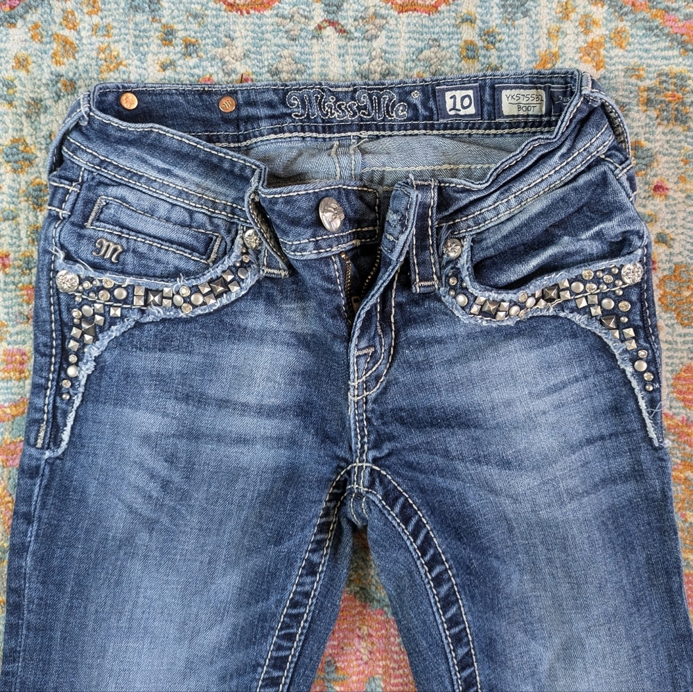 Miss Me Girls Jewel Pocket Flare Jeans Size 10
